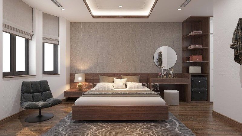 Nếu bạn thích một phong cách trang trí phòng ngủ đơn giản nhưng vẫn đẹp, sang trọng, hãy tham khảo ý tưởng bố trí nội thất phòng ngủ theo phong cách hiện đại tại biệt thự Vinhomes Imperia Hải Phòng.